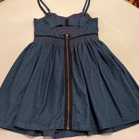 Free People New Romantics Denim Dress Sz 8 - Picture 8 of 15